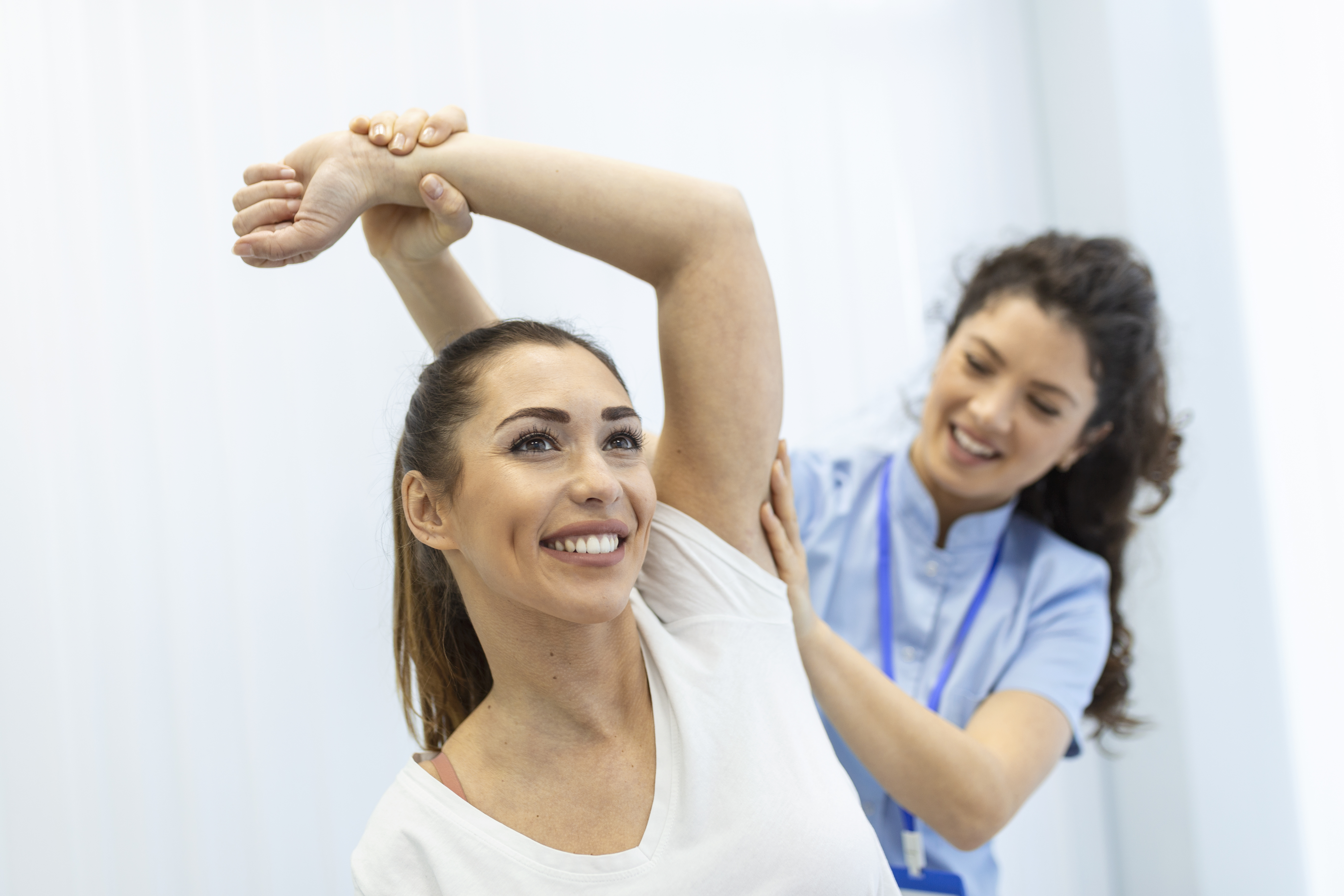 professional therapists is stretching muscles patients with abnormal muscular symptoms physical rehabilitation therapies treatment physiological disorders by physiotherapists concept
